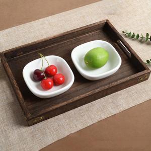 Plateau de rangement et de service en bois rustique avec côtés profonds, construction robuste, parfait pour les collations, les fruits, la décoration de table et l'usage quotidien - Product Image 1