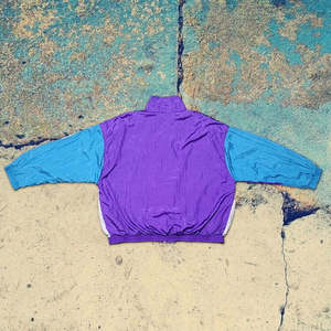 Wholesale 90s Retro Color Block Windbreaker Set Unisex 2 Piece Tracksuit Custom Vintage Sportswear Lightweight Jogging <b>Suit</b> - Product Image 2