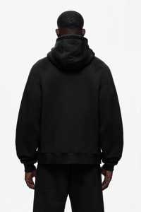 Ensemble survêtement homme noir uni avec logo personnalisé, sweat à capuche et pantalon de jogging assorti, OEM ODM, vente en gros de vêtements - Product Image 4