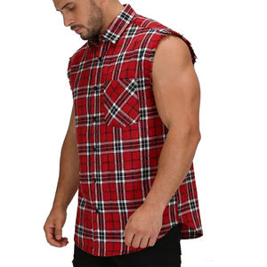 Chemise en flanelle anti-rides de haute qualité pour adulte, sans manches, col rabattu, vêtement décontracté d'extérieur, t-shirt doux et tendance - Product Image 4