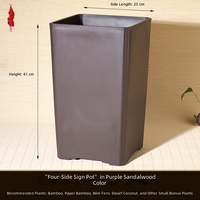 Pot carré respirant en résine écologique durable pour orchidées, auto-arrosant, type bambou, avec trous de drainage, pour rebord de fenêtre