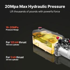 Centralina Idraulica Monofase da 6 Litri per Rimorchio Ribaltabile, Pompa 3200 PSI Pressione Massima, 0.91 GPM, Attrezzatura per Movimentazione Materiali - Product Image 3