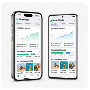 Aplicación de marketing en redes sociales de Royalcraft: programador de publicaciones, análisis, administrador de anuncios y herramientas de crecimiento para iOS/Android - Product Image 2