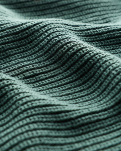 Pull à col montant en tricot côtelé gris foncé pour homme, col demi-zip, décontracté, pour l'hiver - Product Image 6