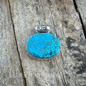 925 Sterling <b>Silver</b> Pendant Jewelry Turquoise <b>Birthstone</b> Handmade <b>Silver</b> Healing <b>Necklace</b> Blue Color Pendant for <b>Necklaces</b> Women - Product Image 4