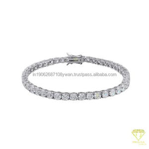 Hip Hop Tennis Bracelet Unisexe 925 Sterling Silver Square Haute Qualité Étanche Lab Grown Diamant Bijoux - Product Image 5
