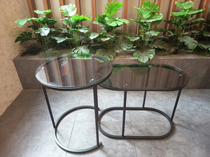 Table basse moderne en métal et verre, de haute qualité, ODM, mobile, avec revêtement en poudre, pour la maison, le salon, directement de l'usine. - Product Image 4