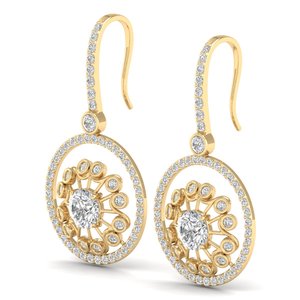 ต่างหู REYES รุ่นใหม่ล่าสุด ทองคำแท้ 14K ทรงกลม ประดับเพชรโมอิสซาไนต์ 5.2 กะรัต ดีไซน์ห้อยระย้า หรูหรา เหมาะเป็นของขวัญวันครบรอบแต่งงาน - Product Image 3