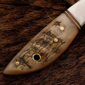Couteau de chasse Skinner à pointe tombante en acier inoxydable, lame droite, lame fixe, couteau Skinner en acier inoxydable J2 avec manche en os - Product Image 5