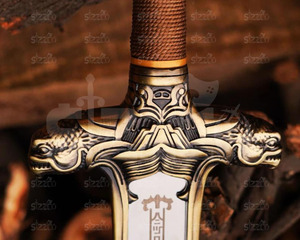Espada de Acero Grabada a Mano de Conan el Bárbaro, Forjada, con Funda de Cuero, 58-60HRC, Réplica Medieval de Fantasía, Regalo para Coleccionistas - Product Image 4