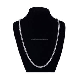 Collar de tenis clásico con diamantes de moissanita de corte redondo, plata de ley 925, joyería nupcial elegante para mayoristas - Product Image 1