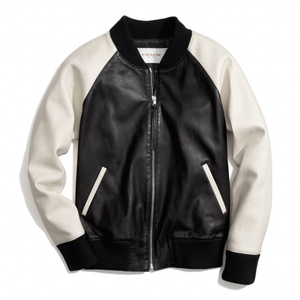 Chaqueta de cuero sintético para hombre, chaqueta masculina de alta calidad, color negro - Product Image 1