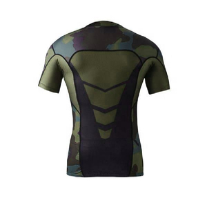 เสื้อรัดรูปแขนสั้นลายพรางสำหรับทุกเพศ แห้งเร็ว ระบายอากาศได้ดี ผลิตจากผ้าสแปนเด็กซ์และโพลีเอสเตอร์ พิมพ์ลาย น้ำหนัก 220 กรัม สำหรับผู้ใหญ่ - Product Image 2