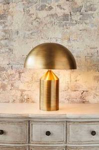 KS International Modern Mushroom <b>Table</b> Lamp Brass Desk Light Gold <b>Black</b> Dome Shade Decorative Lamp for Hotel Restaurant Villa - Product Image 3
