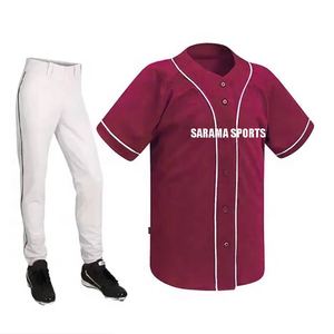 Tenue d'entraînement confortable et respirante en polyester, uniforme de softball doux au toucher pour hommes, uniforme de baseball pour usage quotidien, en vente - Product Image 1