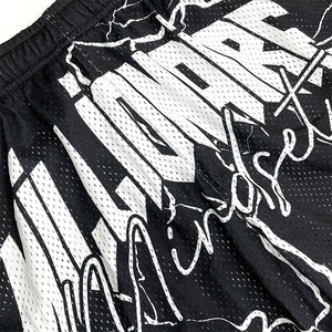 Shorts de basket-ball en maille pour hommes, personnalisables avec logo, de haute qualité, respirants, à séchage rapide, en polyester, vente en gros, 5 pouces - Product Image 4