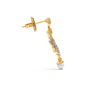 ต่างหูรูปโบว์ประดับเพชรลายดอกไม้พร้อมหินสีขาวสุดหรูหรา - Product Image 3