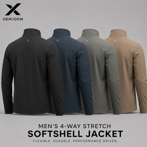 X Sports City Men's 4-Way Stretch Softshell <b>Jacket</b> | Waterproof & Wind-Resistant Thermal <b>Fleece</b> <b>Lined</b> Winter Outerwear OEM/ODM - Product Image 2