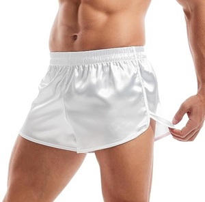 Shorts en soie satinée noire à taille élastique, séchage rapide, sportifs, pour l'extérieur, vêtements de nuit d'été - Product Image 2