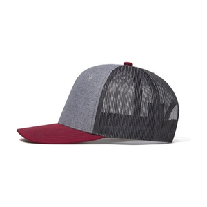 Gorra Trucker de Malla Gris con Visera Borgoña, 6 Paneles, Ajustable, Unisex, Estilo Casual - Product Image 5