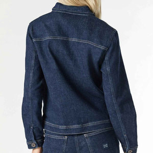 Women <b>Cropped</b> <b>Denim</b> <b>Jacket</b> Casual Button Front Blue Jean Coat Long Sleeve Fashion Outerwear Streetwear Style - Product Image 4