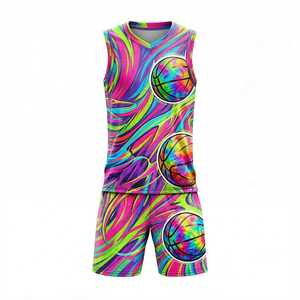 Ensemble de tenue pour tournoi de basketball : maillot en mesh et short, tissu à séchage rapide, personnalisable avec nom et numéro du joueur, identification de l'équipe - Product Image 2