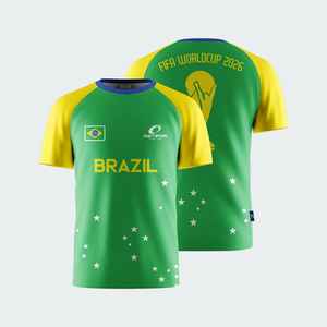 เสื้อฟุตบอลรุ่นล่าสุดปี 2026 สำหรับแฟนบอลบราซิล ผู้ใหญ่  แบบทันสมัย  ชุดกีฬาสีพื้น  สามารถสั่งทำได้  พิมพ์ชื่อบนด้านหน้า  คุณภาพสูง - Product Image 3