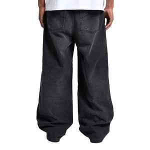 Manufacturer Direct Men's Wholesale Breathable Casual Dark Straight Solid Denim Jeans Embroidery for Summer Autumn Winter - Product Image 2