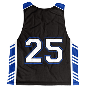 Custom Sublimated Basketball Jersey Tank <b>Top</b> Unisex White Black Blue Player Name Number 25 Breathable Moisture Wicking Athletic - Product Image 3