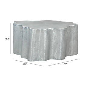 Mesa de Centro Redonda de Piedra Oscura con Base Metálica Geométrica, Mueble Moderno para Sala de Estar, Tamaño Personalizable, Duradero y Fácil de Limpiar - Product Image 2
