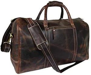 Bolsa de Viaje de Cuero Artesanal Estilo Retro para Fin de Semana, para Hombre y Mujer, Gran Capacidad, Equipaje de Cabina con Cierres YKK LDB-0262 - Product Image 1
