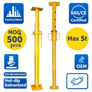 Venta caliente Q235 Steel Prop Jack de apuntalamiento ajustable Galvanizado Coat CE Aprobado para la construcción de almacenes para uso en almacenes - Product Image 3