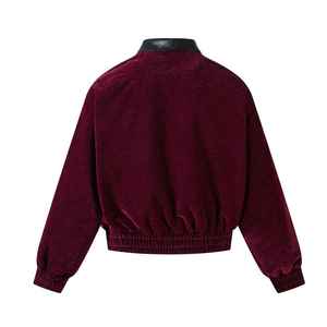 <b>Men's</b> 2026 High Street Knitted Canvas Wool Polyester Casual Winter Solid Varsity <b>Jacket</b> Windproof Zipper Front OEM Service - Product Image 2