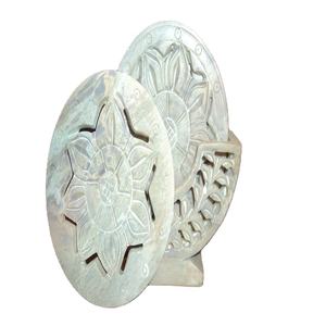 Modern Design COASTER Set of Four Round Stone Perforated Coasters for Home <b>Bar</b> or Hotel Use New Design by Coaster - Product Image 1