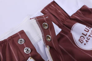 Custom Zipper Sublimated Printing Baseball Shorts <b>for</b> <b>Men</b> <b>Red</b> Stripes <b>Trouser</b> with Custom Logo Design Softball Wear - Product Image 3