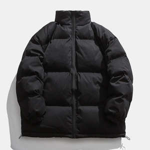 Blouson d'hiver 2025 pour homme, personnalisé avec logo, en nylon noir, à capuche, matelassé, léger et chaud, garni de duvet de canard, en toile, pas cher - Product Image 1