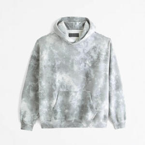 Sweat-shirt à capuche surdimensionné vintage pour homme, imprimé feuilles d'automne, en polyester tricoté, pull décontracté avec poche, coupe classique - Product Image 2