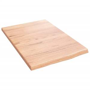 Mueble de baño de madera maciza marrón claro con encimera de madera tratada de 15.7\"x23.6\"x0.8\" - Product Image 2