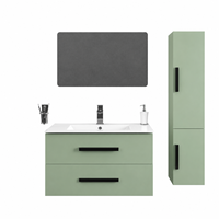 Mueble de Baño Vera con Espejo, Gabinete de Cerámica Resistente al Agua, Diseño Moderno, Acabado Duradero, Uso Hospitalario, Iluminado, para Apartamento