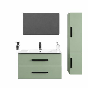 Bathroom <b>Vanity</b> Vera Set Mirror Cabinet Water Resistant Modern Design Durable Finish Complete Solution Apartment <b>Lighted</b> Hotel 5 - Product Image 1