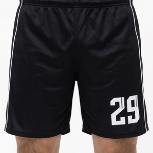 Ensemble de maillots de football sublimés pour hommes, col rond, manches courtes, évacuation de l'humidité, 100% polyester mesh, noir et blanc, numéro 29, athlétique - Product Image 5