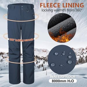 Pantalon de ski imperméable pour homme, bleu marine, avec technologie Gore-Tex, fermeture à boutons, vêtements d'extérieur - Product Image 6