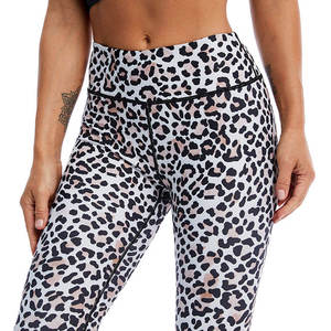 Leggings pour femmes à taille haute, longueur intégrale, imprimé léopard, dégradé, extensibles, tricotés en spandex et polyester, sportifs, toutes saisons, séchage rapide - Product Image 6