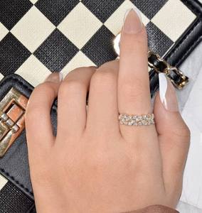 Bague de fiançailles en or 14 carats avec diamant de laboratoire certifié IGI, alliance éternelle ethnique pour femme en or blanc, jaune ou rose - Product Image 3