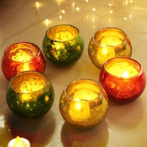 Mercury Glass Votive <b>Tealight</b> Candle <b>Holders</b> for Home Decor Dining Table Wedding Restaurant Decoration - Product Image 3