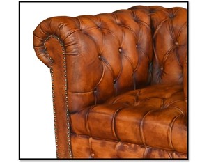 Canapé une place en cuir buff tendance avec élégant fauteuil Chesterfield en cuir buff de qualité supérieure à prix d'exportation en gros - Product Image 4