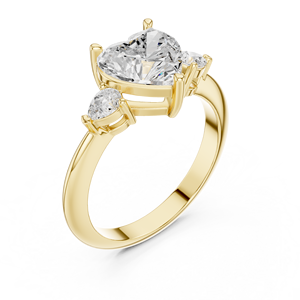 Anillo de Diamante de Laboratorio Elegante y Lujoso de 3 Quilates con Corte Corazón, E VS1, Oro Amarillo de 14K, Certificado IGI, para Bodas y Regalos, Directo de Fábrica - Product Image 2