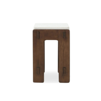 Tabouret de bar contemporain en bois massif de noyer avec assise rembourrée en tissu, tabouret minimaliste de hauteur de comptoir pour îlot de cuisine et bar à domicile