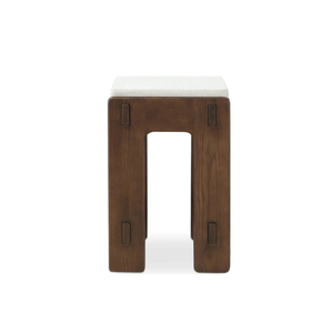 Contemporary Walnut Solid Wood Bar <b>Stool</b> with Fabric Cushion <b>Seat</b>, Minimalist Counter Height <b>Stool</b> for Kitchen Island & Home Bar - Product Image 5