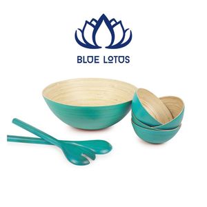 Bol en bambou fait main BLUE LOTUS FARM, design classique, non toxique, léger, écologique, durable, sans revêtement, vaisselle pour la maison et la restauration - Product Image 1